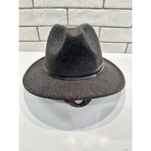 Four Buttons San Diego Hat Co Womens OS Charcoal Fedora Hat Leather Band